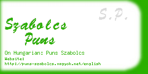 szabolcs puns business card